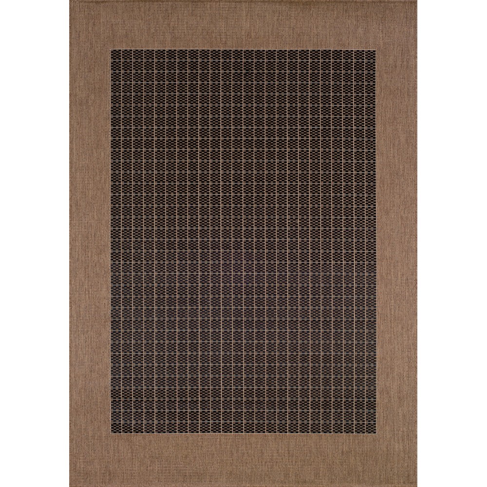 Couristan Recife Checkered Field Black-Cocoa Runner Rug 2'3" x 7'10"