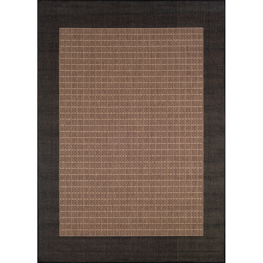 Couristan Recife Checkered Field Cocoa-Black Round Rug 8'6" x 8'6"