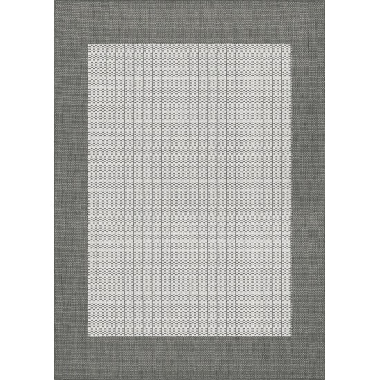 Couristan Recife Checkered Field Grey-White Runner Rug 2'3" x 7'10"