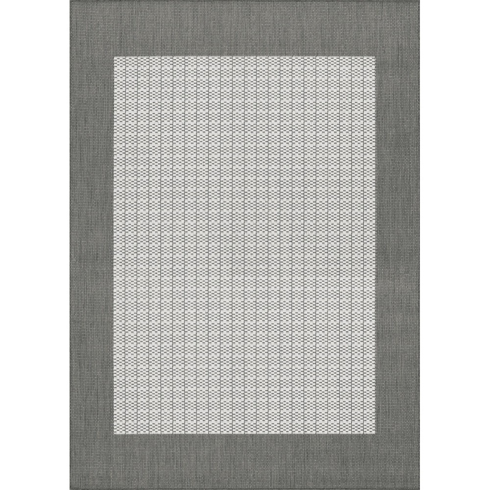 Couristan Recife Checkered Field Grey-White Runner Rug 2'3" x 11'9"