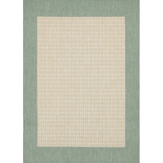 Couristan Recife Checkered Field Natural-Green Rug 2' x 3'7"