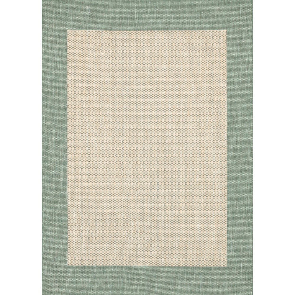 Couristan Recife Checkered Field Natural-Green Rug 5'10" x 9'2"