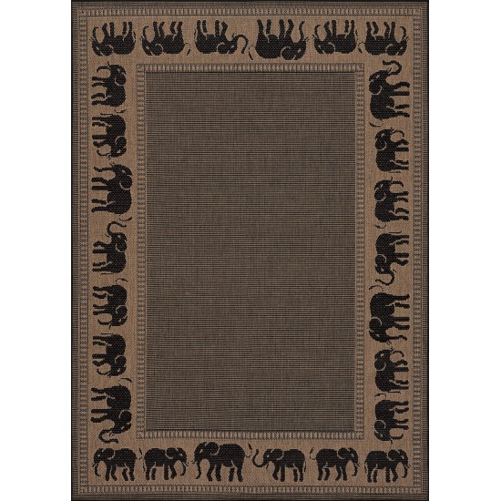 Couristan Recife Elephant Cocoa-Black Rug 2' x 3'7"