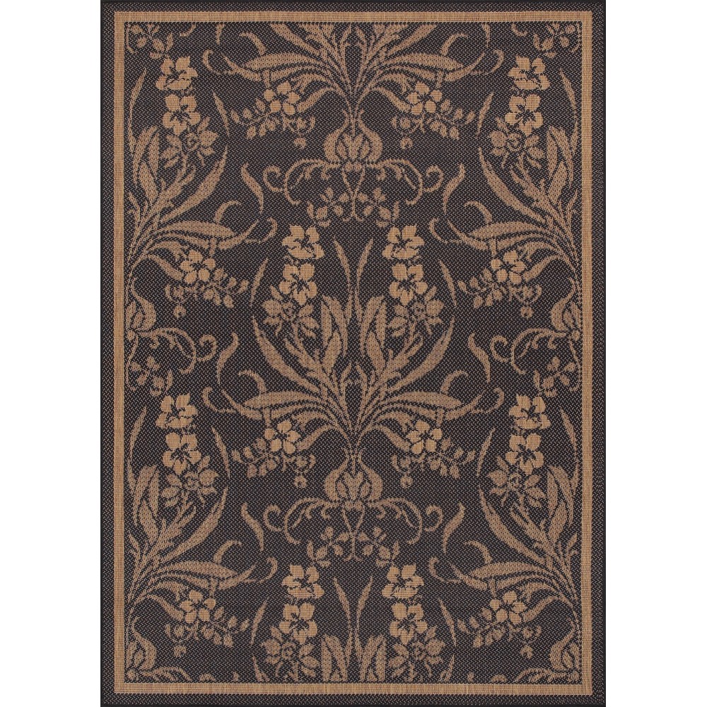 Couristan Recife Garden Cottage Black-Cocoa Rug 2' x 3'7"