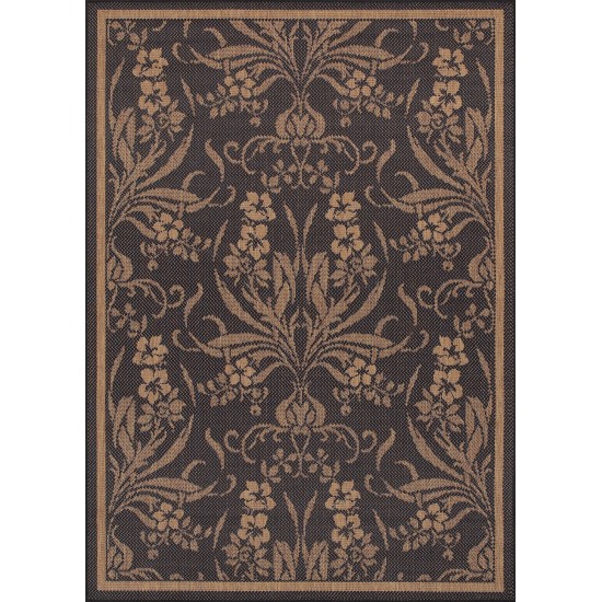 Couristan Recife Garden Cottage Black-Cocoa Rug 2' x 3'7"