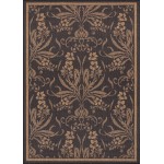 Couristan Recife Garden Cottage Black-Cocoa Rug 5'3" x 7'6"