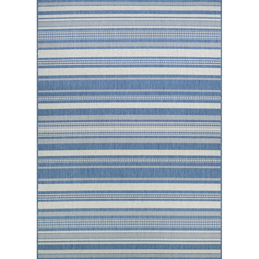 Couristan Recife Gazebo Stripe Champ-Blue Rug 3'9" x 5'5"