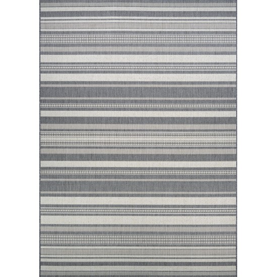 Couristan Recife Gazebo Stripe Champ-Grey Rug 2' x 3'7"