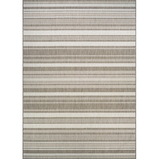 Couristan Recife Gazebo Stripe Champ-Taupe Rug 2' x 3'7"