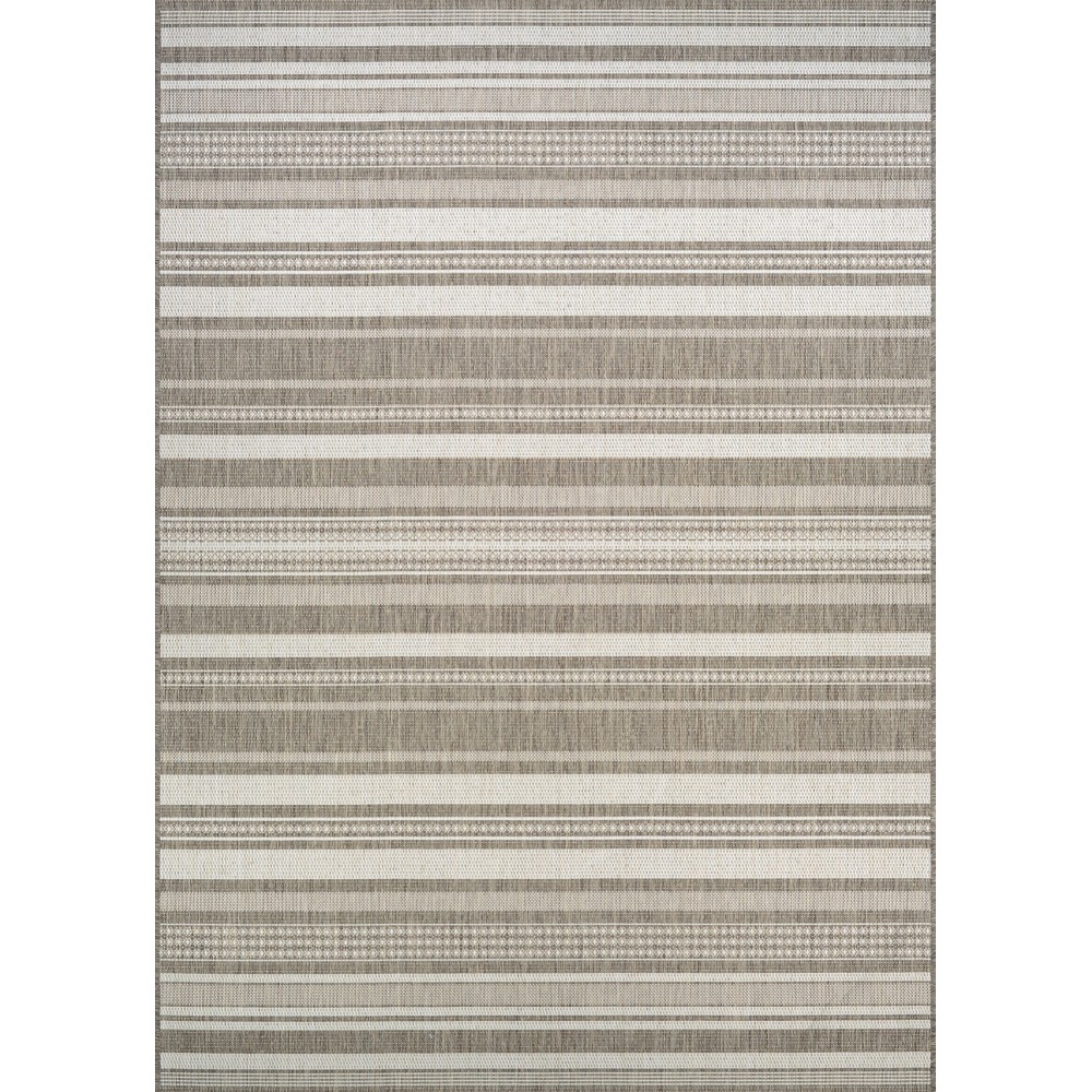 Couristan Recife Gazebo Stripe Champ-Taupe Rug 5'3" x 7'6"