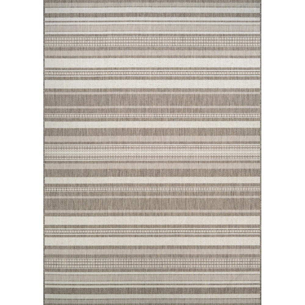 Couristan Recife Gazebo Stripe Champ-Taupe Square Rug 7'6" x 7'6"