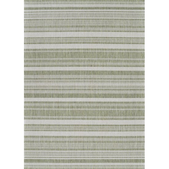 Couristan Recife Gazebo Stripe Sage Leaf-Ivory Rug 2' x 3'7"