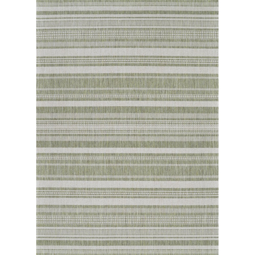 Couristan Recife Gazebo Stripe Sage Leaf-Ivory Rug 3'9" x 5'5"