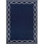 Couristan Recife Rope Knot Ivory-Indigo Square Rug 8'6" x 8'6"