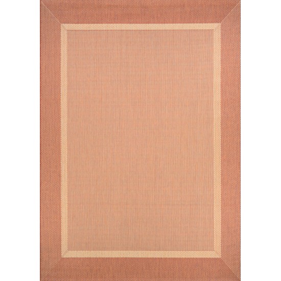 Couristan Recife Stria Texture Natural-Terra Cotta Rug 3'9" x 5'5"