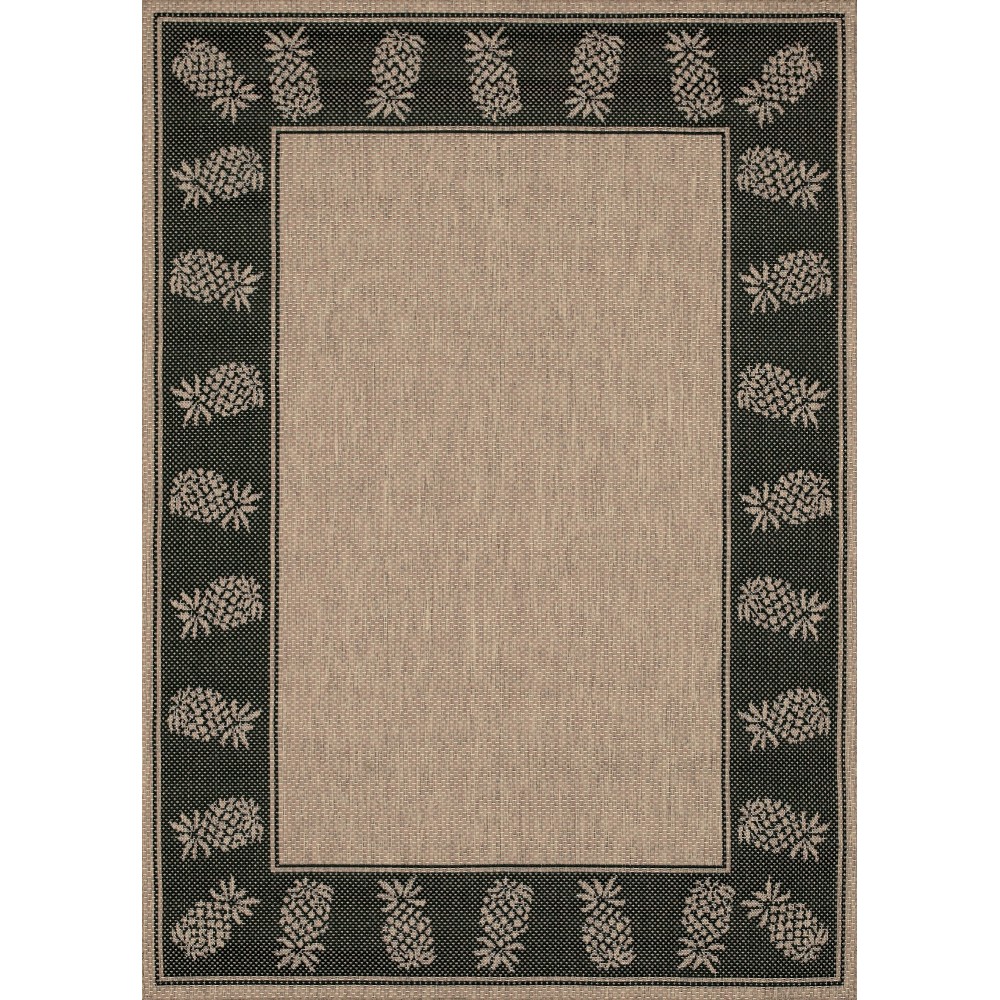 Couristan Recife Tropics Cocoa-Black Rug 5'3" x 7'6"