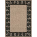 Couristan Recife Tropics Cocoa-Black Rug 5'3" x 7'6"