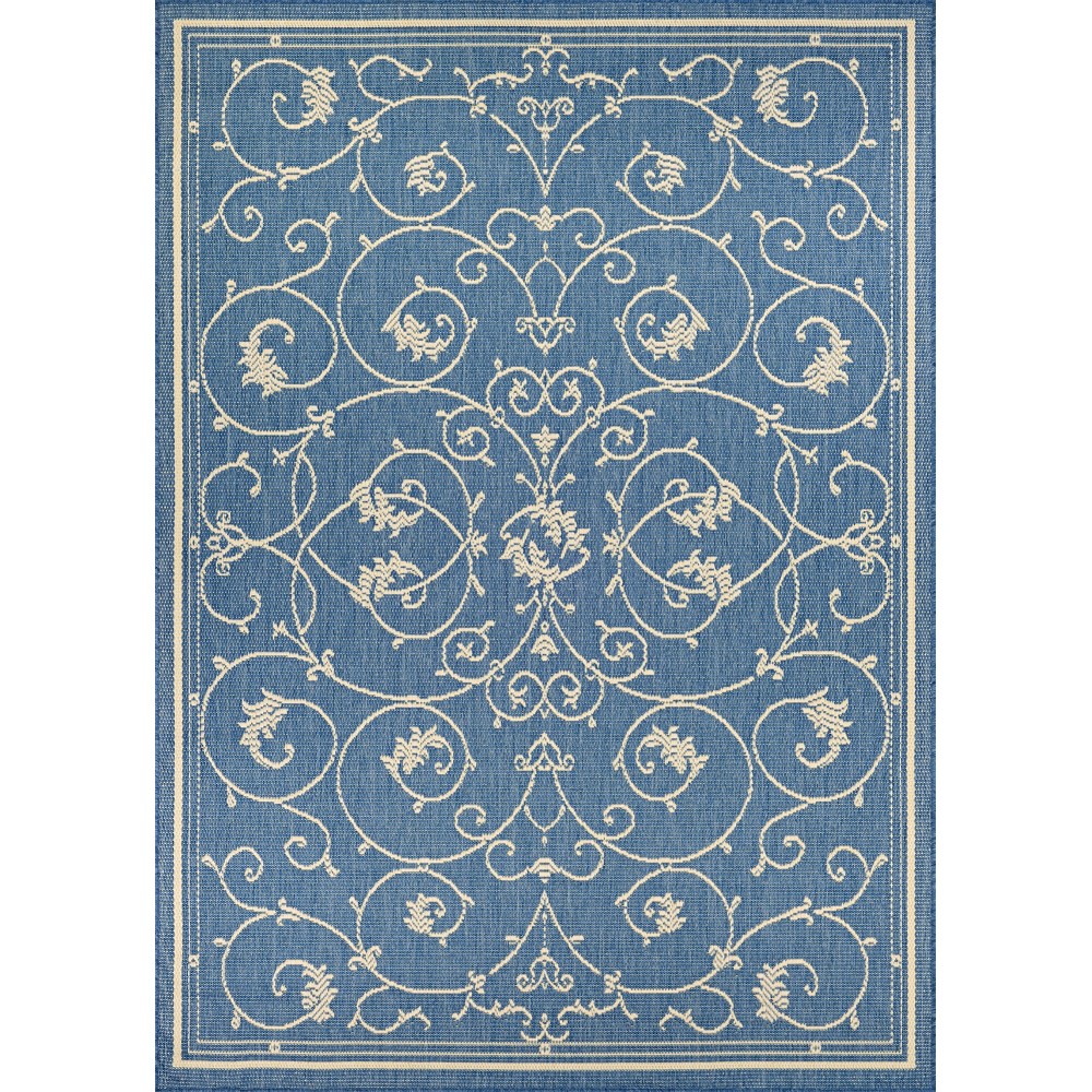 Couristan Recife Veranda Champagne-Blue Round Rug 8'6" x 8'6"