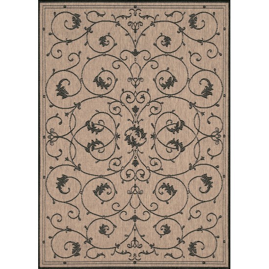 Couristan Recife Veranda Cocoa-Black Rug 2' x 3'7"