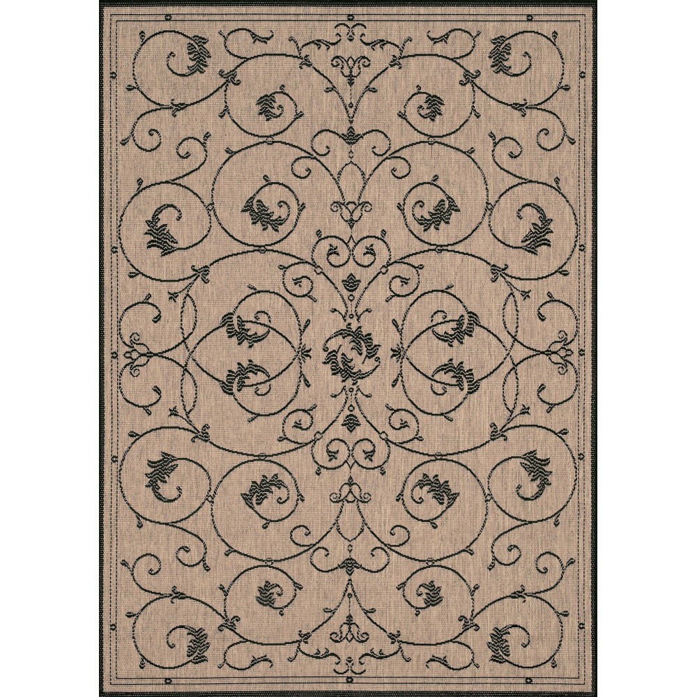 Couristan Recife Veranda Cocoa-Black Rug 3'9" x 5'5"