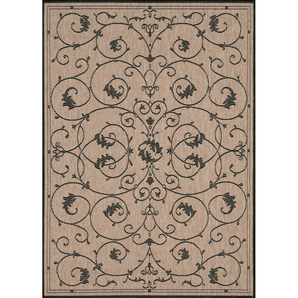 Couristan Recife Veranda Cocoa-Black Rug 5'3" x 7'6"