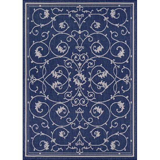 Couristan Recife Veranda Ivory-Indigo Rug 2' x 3'7"