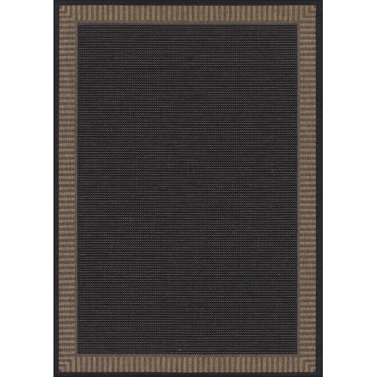 Couristan Recife Wicker Stitch Black-Cocoa Rug 2' x 3'7"