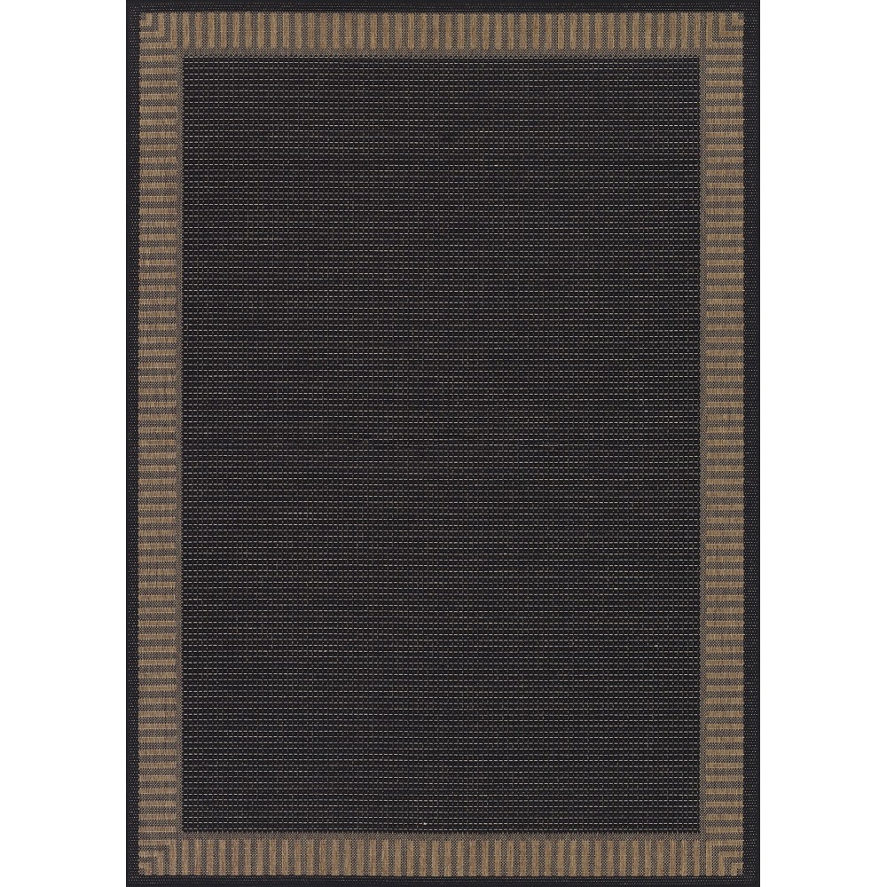 Couristan Recife Wicker Stitch Black-Cocoa Rug 2' x 3'7"