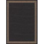 Couristan Recife Wicker Stitch Black-Cocoa Round Rug 8'6" x 8'6"