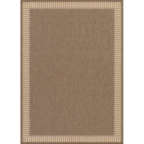 Couristan Recife Wicker Stitch Cocoa-Natural Rug 2' x 3'7"