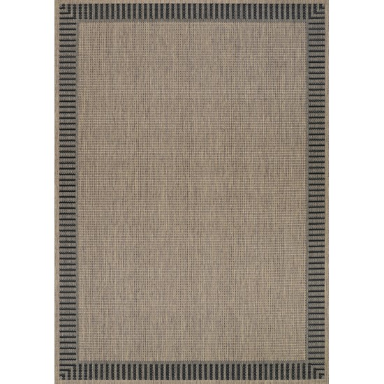 Couristan Recife Wicker Stitch Cocoa-Black Rug 2' x 3'7"