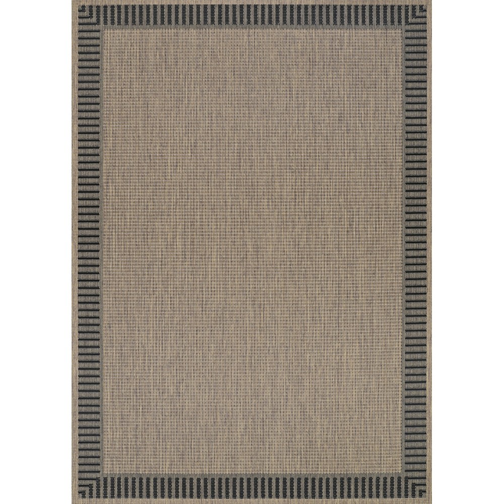 Couristan Recife Wicker Stitch Cocoa-Black Rug 3'9" x 5'5"