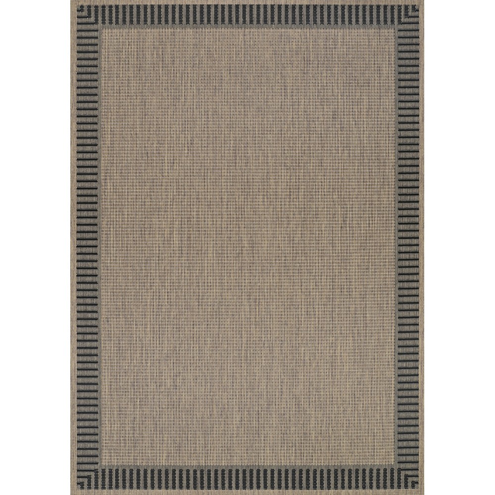 Couristan Recife Wicker Stitch Cocoa-Black Rug 7'6" x 10'9"