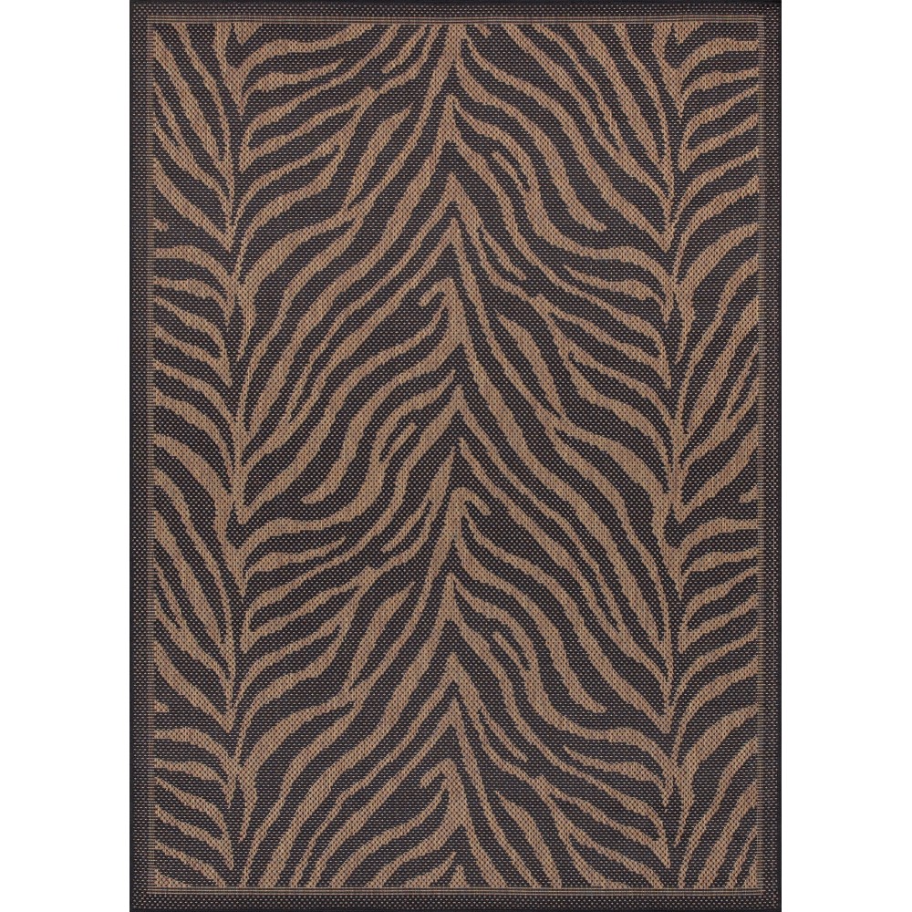 Couristan Recife Zebra Black-Cocoa Rug 2' x 3'7"