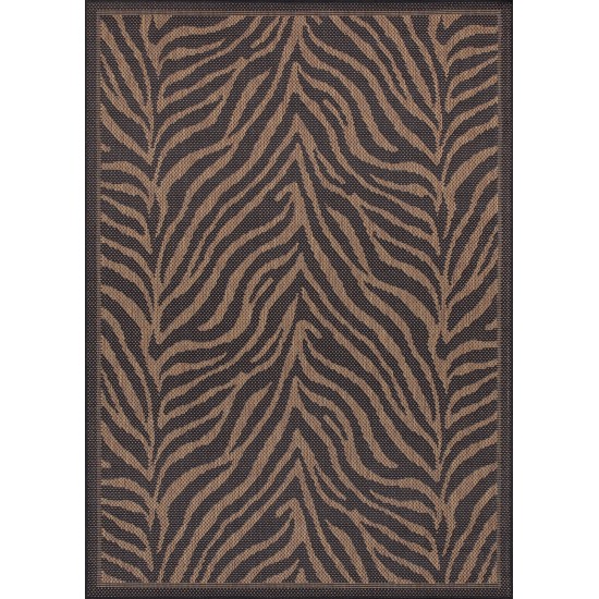 Couristan Recife Zebra Black-Cocoa Rug 5'10" x 9'2"