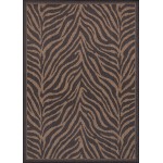Couristan Recife Zebra Black-Cocoa Rug 8\'6" x 13\'