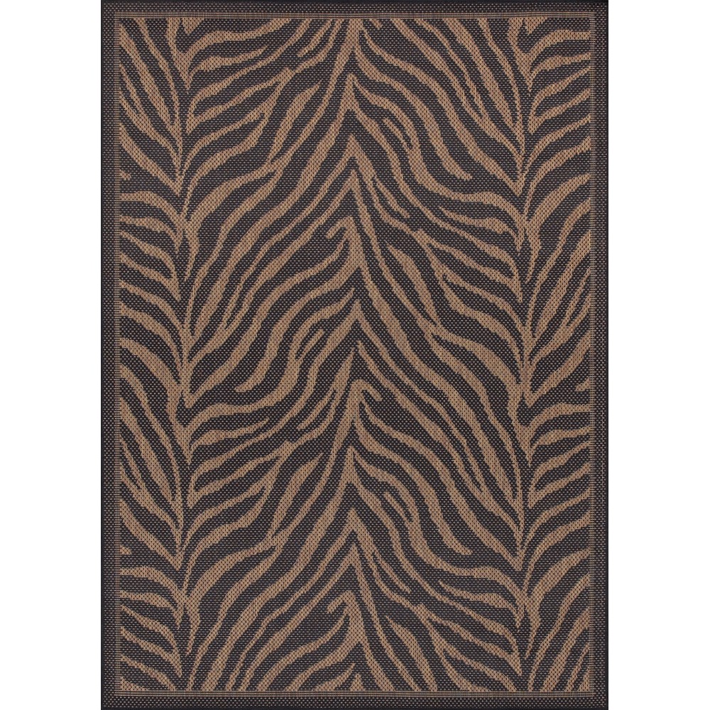 Couristan Recife Zebra Black-Cocoa Runner Rug 2'3" x 11'9"