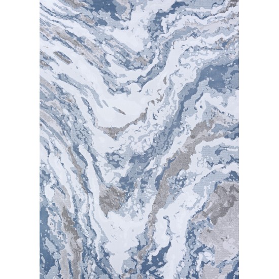 Couristan Serenity Abstract Marble Grey-Opal Runner Rug 2'2" x 7'10"