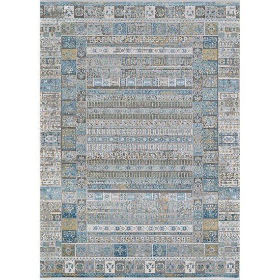 Couristan Siena Tessera Blue-Gold-Steel Rug 6'6" x 9'6"