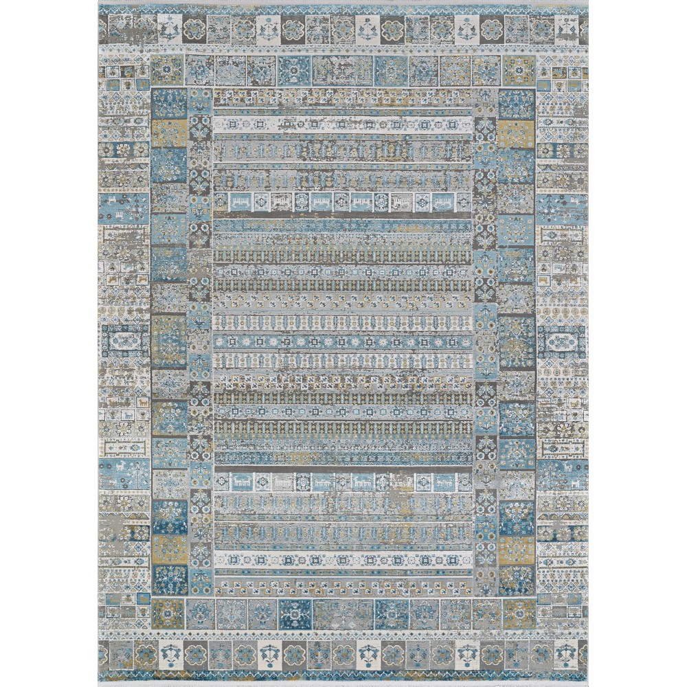 Couristan Siena Tessera Blue-Gold-Steel Rug 7'10" x 10'5"