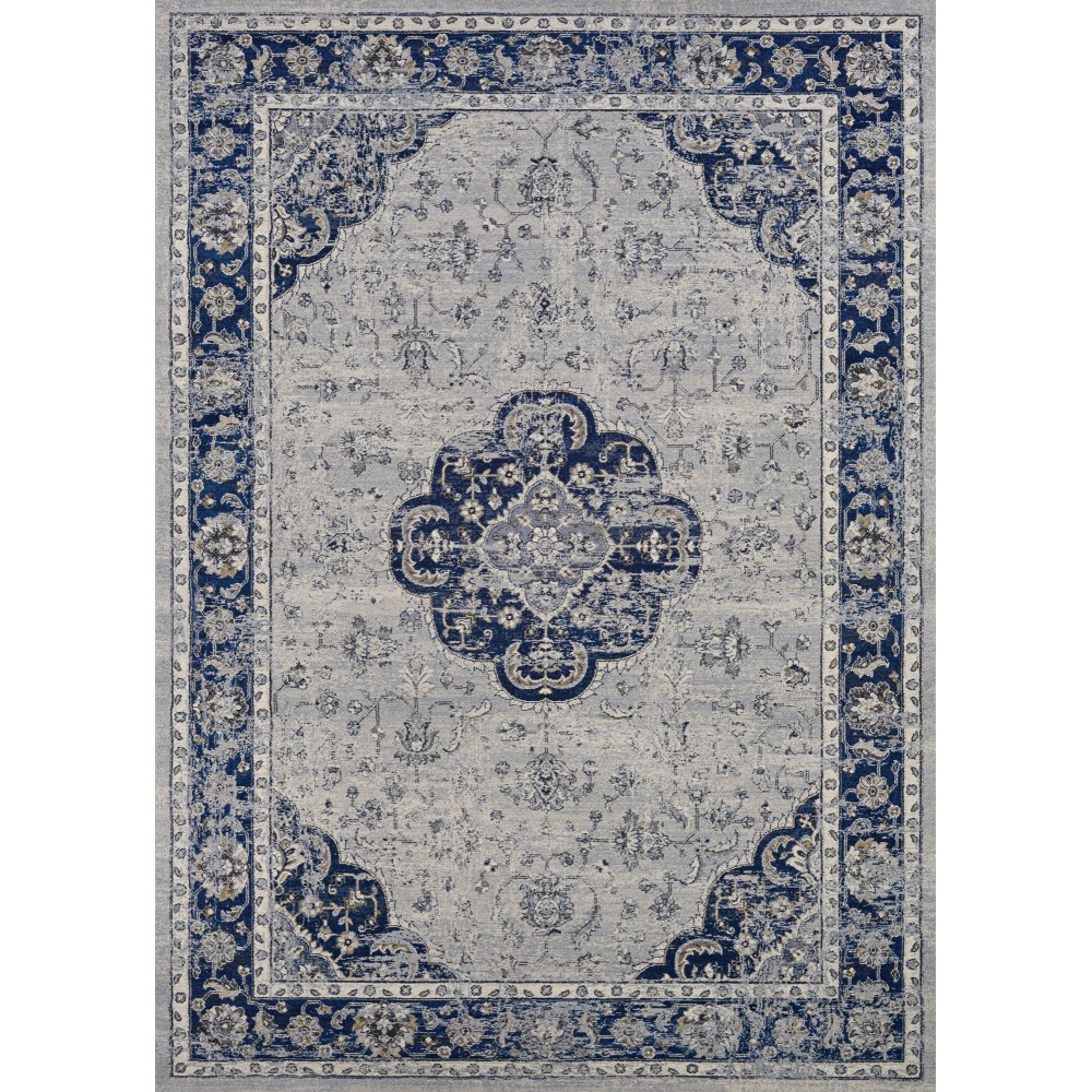 Couristan Sultan Treasures Clover Medallion Indigo Rug 5'3" x 7'6"