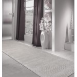 Pasargad Home Edgy Collection Silver Bamboo Silk & Wool Runner 2'6" X 8'0"