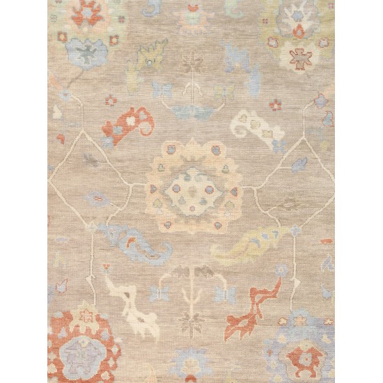 Pasargad Home Oushak Collection Beige Wool Area Rug 11'9" X 14'10"