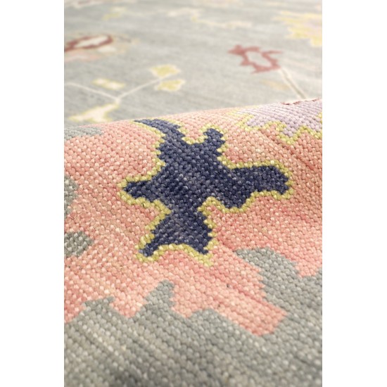Pasargad Home Oushak Collection Blue Wool Area Rug 3'11" X 6'0"