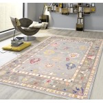 Pasargad Home Oushak Collection Blue Wool Area Rug 3'11" X 6'0"