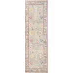 Pasargad Home Oushak Collection Blue Wool Runner 2'8" X 10'0"