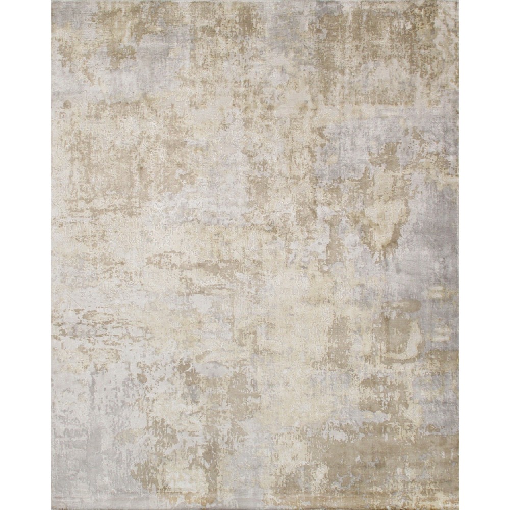 Pasargad Home Beverly Collection Silver/ Brown Bamboo Silk Area Rug 8'0" X 10'0"