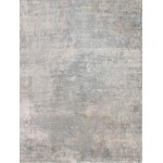 Pasargad Home Beverly Collection Silver/ Blue Bamboo Silk Area Rug 8'0" X 10'0"