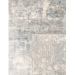 Pasargad Home Beverly Collection Silver/ Blue Bamboo Silk Area Rug 8'0" X 10'0"