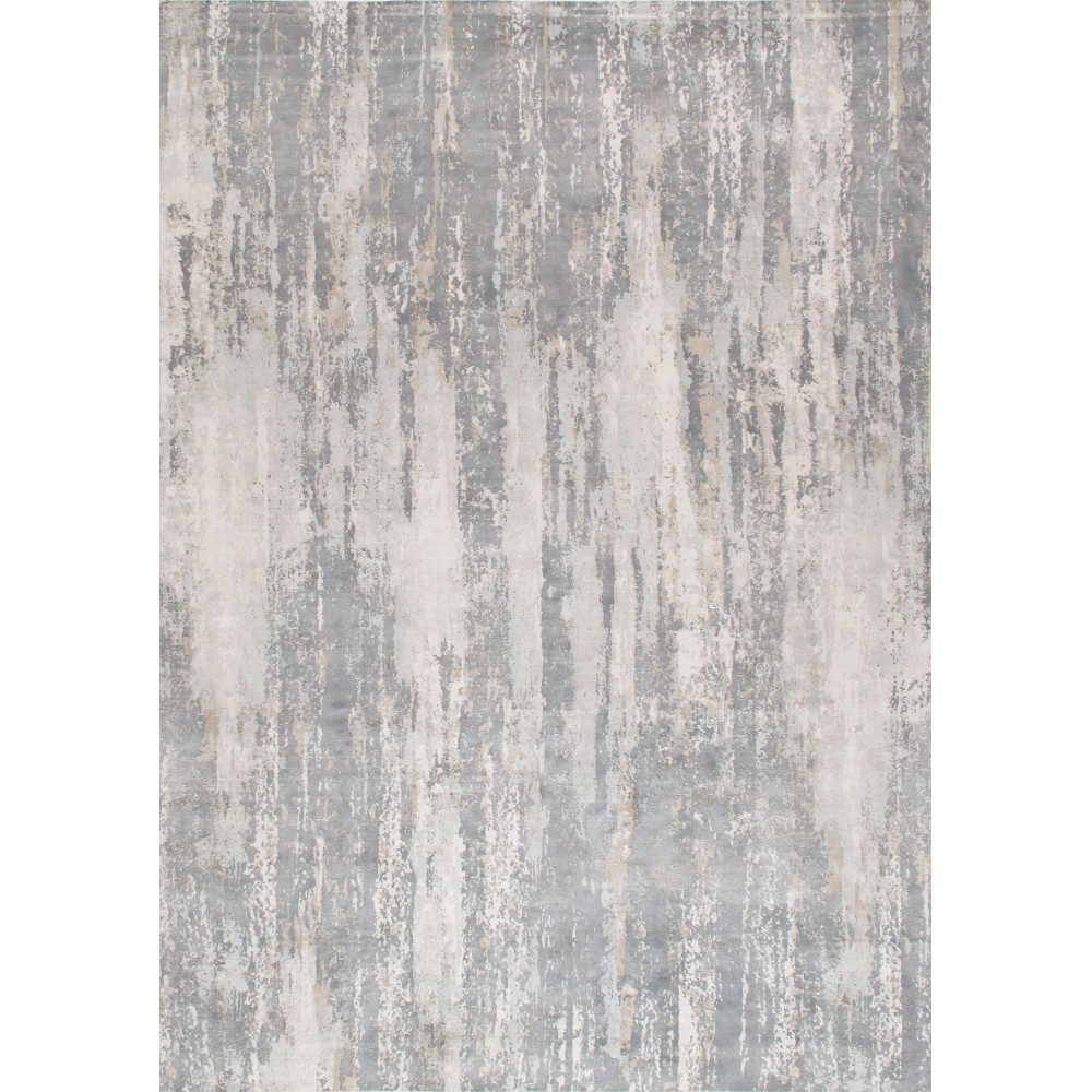 Pasargad Home Beverly Collection Grey/ Ivory Bamboo Silk Area Rug 10'0" X 14'0"